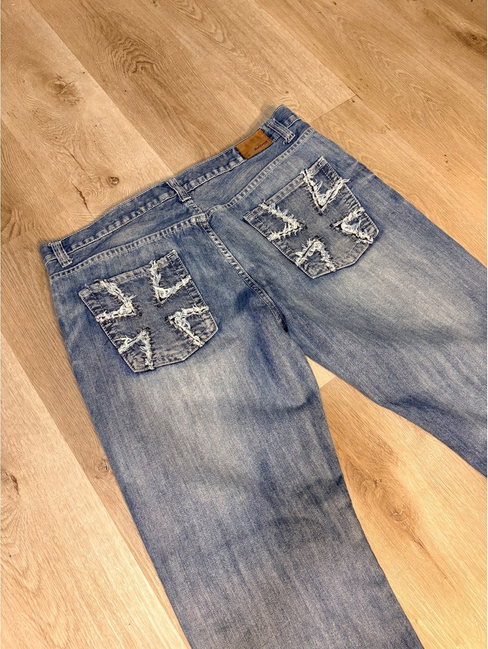 Red Camel Straight Jeans Mens Size 38” Embellished Cross Grunge Skater Y2K Baggy